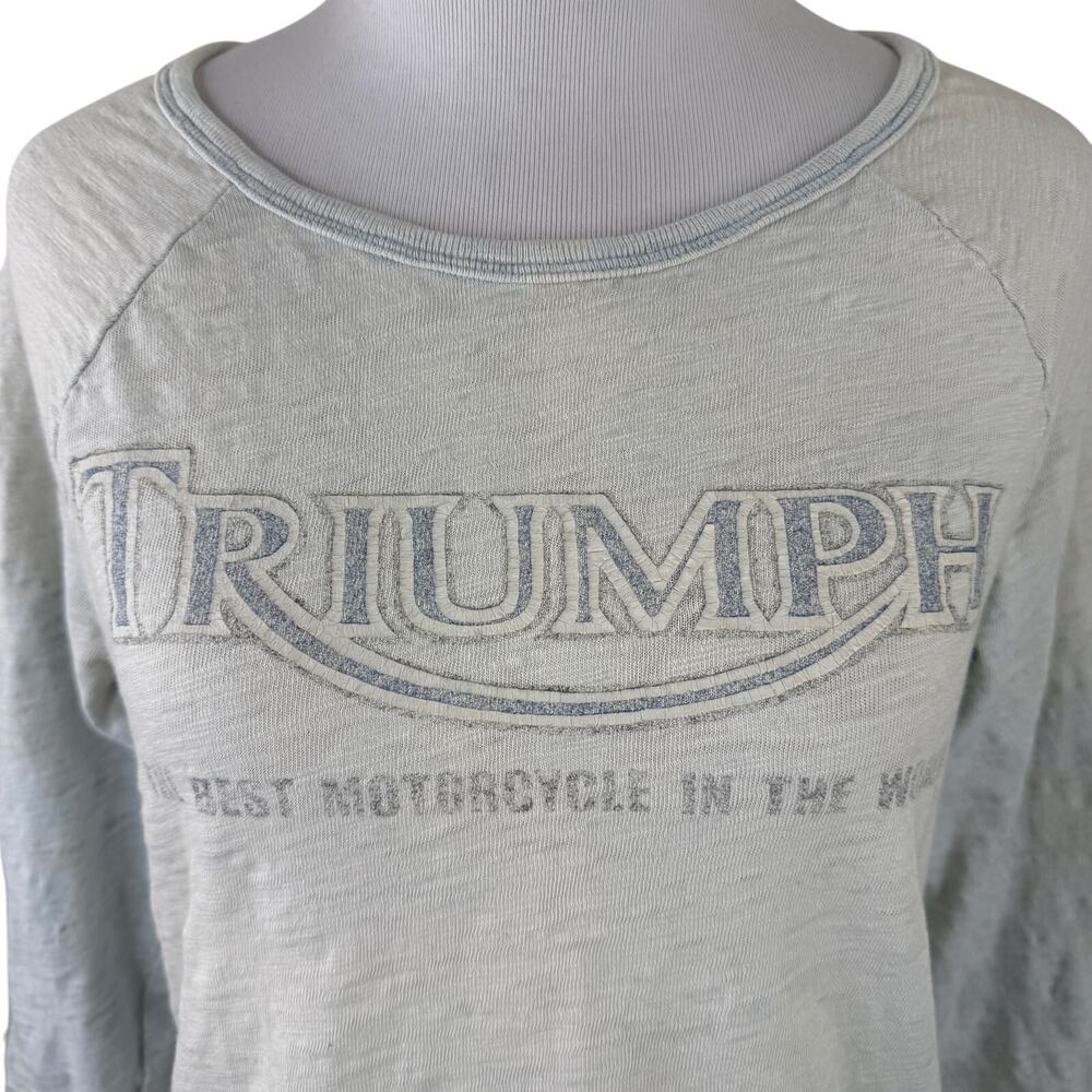 Triumph Designed by Lucky Brand Women's 3/4 Sleeve Burnout Shirt Size Small - Picture 2 of 6
